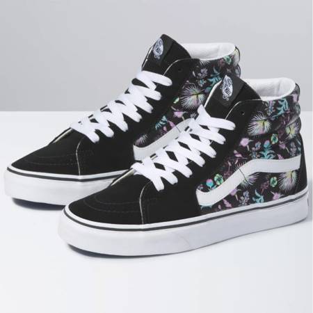 VANS Sk8 Hi paradise floral black true white shoes paradise floral black true white SHOES Skateshop snowboard skateboard pants hoods shoes jackets skate shop